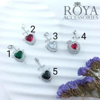 پلاک سواروسکی قلب و شمشیر