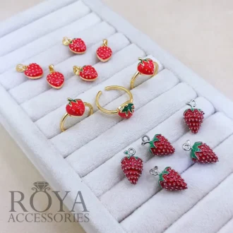 پلاک و انگشتر توت فرنگی سواروسکی