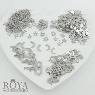 پلاک استیل ستاره و ماه و خورشید